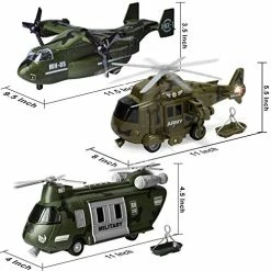 Cheapest 👍 JOYIN 3 PC Friction Powered Military Helicopter Squadron Toy Set With Light And Sound Sirens ❤️ -Vehicles Online Shop 516F1CxpKcL