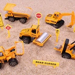 Cheapest 🧨 Construction Toys Sets, 5 Pieces Mini Vehicles, Including Truck Forklift Bulldozer Road Roller Excavator Dump Truck Tractor,Free-Wheeling Cars For Children 💯