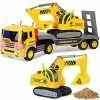 Top 10 🛒 Flatbed Truck W/ Excavator Tractor - Push And Go Realistic Friction Construction Toy For Kids With Lights And Sound 🧨 -Vehicles Online Shop 517zbJxesRS