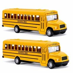 Outlet ⌛ 2 Pack 5.5'' Pull Back School Bus, Die-cast Metal Toy Vehicles With Bright Yellow For Kids Boys 👧 Girls 🧨
