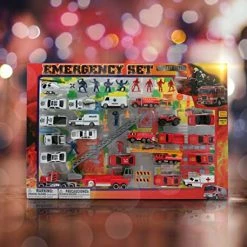 Buy 🧨 Diecast Emergency Toys Playset – Includes Play Mat, Cops And Firefighter Figures, Ambulance, Police Cars, Fire Truck, Cones, Vehicles - 46 Pieces ✨ -Vehicles Online Shop 519AGP4pNSL