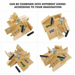 Outlet 🔔 Bigger Skate Park Kit 18 Pcs Finger Skateboard Deck Ramp Set Finger Skatepark 6 Pieces & Mini Finger Toys Kit Handboards Scooter Skates Bike Caster Board Accessories Fingerboard Park Gift 🛒 -Vehicles Online Shop 519G7sUgdEL