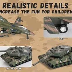 New ✨ Diecast Fighter Jets Toy, Pull Back Army Toys Vehicles Includes Tank Toys, Bomber And Toy Jets, Camouflage Air Force Military Vehicle Airplanes Playset For Kids Boys 👧 Girls 😍 -Vehicles Online Shop 519Ltm6NFNL