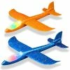 New 🌟 2 Pack LED Light Airplane,17.5" Large Throwing Foam Plane,2 Flight Mode Glider Plane,Flying Toy For Kids,Gifts For 3 4 5 6 7 8 9 Years Old Boy,Outdoor Sport Toys 🥳 Birthday Party Favors Foam Airplane 🎁 -Vehicles Online Shop 519yfSPckjL