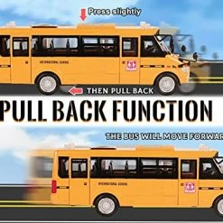 Promo 👍 School Bus Toys For Toddlers, 9'' Pull Back Yellow Toy Bus Diecast Cars With Sounds, Lights And Open Doors, 🥳 Birthday For Boys, 👧 Girls, Kids 🛒 -Vehicles Online Shop 51B1gEz3tQL