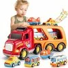 Discount ⭐ Toddler Carrier Truck Transport Vehicles Toys - 5 In 1 Toys For 3 4 5 6 7 Year Old Boys, Kids Toy Cars For Toddlers 1-3, Friction Power Set For Kids 3-9, 🎅 Christmas For 3+ 👏 -Vehicles Online Shop 51B1hxxdYcL