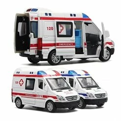 New 🔥 Simulation Alloy Die Cast Mini Car Model Toy Cars 1/32 For Alloy Ambulance Police Cars Diecasts Toy Vehicles Model Fire Truck Pull Back Sound & Light Car Toys (Color : Ambulance) 🛒 -Vehicles Online Shop 51BLTjReFKL