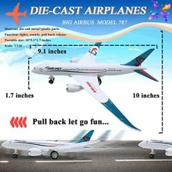 Deals ❤️ Airplane Toys Bump And Go Airlines Die Cast Metal Model Plane Toy With Lights And Sounds For Kids LightBlue 😉 -Vehicles Online Shop 51CVFQP7XSL