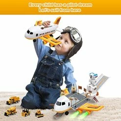Top 10 🛒 Toys For 3 Year Old Boys,Toddler Toys Airplane Toy Set With 4 Mini Construction Cars,Educational Kids Toys Transport Planes With Lights And Sounds,Gifts For 🎂 Birthday ❄ Christmas Boys 👧 Girls Age 3 4 5 6 ✨ -Vehicles Online Shop 51CX8SH5cSL