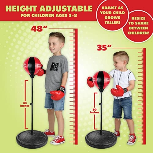 Wholesale ⌛ Punching Bag For Kids And Adults Boxing Set With Adjustable Standing Base, Boxing Gloves, Hand Pump Red & Black 😍 7 Wholesale ⌛ Punching Bag For Kids And Adults Boxing Set With Adjustable Standing Base, Boxing Gloves, Hand Pump Red & Black 😍 - Image 5