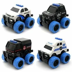Best deal 👍 Pull Back Die-cast Alloy City Police Car Vehicles Playset, Monster Truck,Friction Powered Toy Cars,4 Pack,Toys For 3+ Years Old Kids,Christmas/Birthday Gift For Boys & 👧 Girls,Party Favors… Construction Truck Yellow 😉