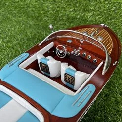 Buy ❤️ Good Present For Model Collectors Wooden Detailed Handmade Blue Italian Speed Boat Model 21" Souvenir Meaningful Manual Gift 💯 -Vehicles Online Shop 51Cz0ebt47L