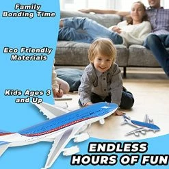 Discount ✔️ Airplane Toys Bump And Go Airlines Die Cast Metal Model Plane Toy With Lights And Sounds, 3D Anatomy View, Blue Aircraft For Kids Toddler Boys 3 -12 Years Old Gift Blu 🔔 -Vehicles Online Shop 51EYZpCAzYL