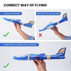 Hot Sale 🔔 Airplane Toy 2 Pack LED Foam Airplane For Kids Large Throwing Foam Plane 2 Flight Mode Glider Plane Flying Toys With 2 Sticker Styrofoam Airplanes For Boys&Girls Age 3 Or Above Best Gif ✔️ -Vehicles Online Shop 51EYZqLJ1IL