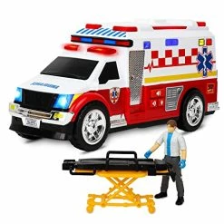Cheap 😀 Ambulance Toy Truck 15'', Large Toy Cars For Kids, Lights & Sounds Toddler Toy Ambulance With Accessories, Rescue Role Playset, Play & Learn Toddler Toys Ages 3+ 💯
