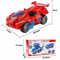 Promo 🧨 Transforming Dinosaur Toys, Transforming Dinosaur Car, Automatic Transform Dino Cars With Music And LED Light, Transform Car Toy For Kids Boys 👧 Girls, 🎄 Christmas 🎂 Birthday Gifts For Kids (Red) 🔔 -Vehicles Online Shop 51Emf5s8AyL