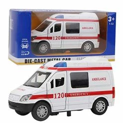 Discount ✨ 1:32 Mini Stimulation Alloy Ambulance Car Sound And Light Model Toy Vehicle Red 🎁 -Vehicles Online Shop 51F5v5mIxYL