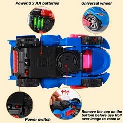 Deals 🤩 Transforming Dinosaur Car Toys, Transforming Dinosaur LED Car With Light And Music, 2 In 1 Automatic Dinosaur Transform Car Toy, Dinosaur Transformer Toy For Kids (Blue) Blue-1 🥰 -Vehicles Online Shop 51FFJh0UbEL