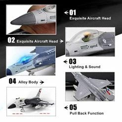 Wholesale 😀 F-16 Fighting Falcon - 1/100 Diecast Airplane Model Pull Back Fighter Toy (Gray) 🥰 -Vehicles Online Shop 51Fnoxb4ZxL