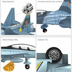 Best Sale 👍 Airplane Toy For Boys, Geyiie Metal Plane Vehicle Playset, Mini Airplanes With Light, Pull Back Fighter Toy For Boys Toddler Kids 3 4 5 6 Years Old Smoky Gra 🌟 -Vehicles Online Shop 51GEj1RwLVL
