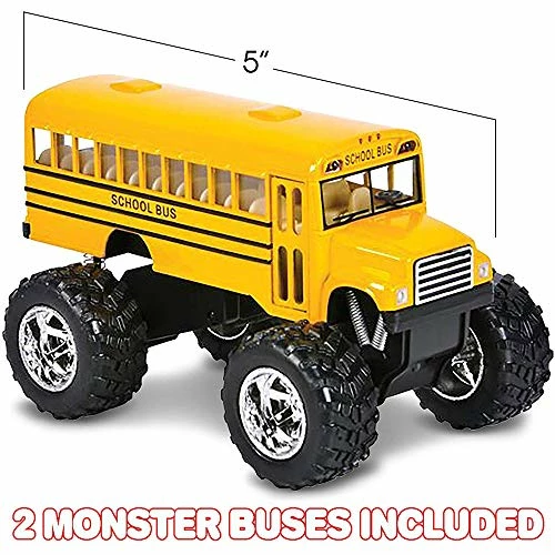 Budget π 5 Inch Pullback School Bus Toy Set - Set Of 2 - Includes 2 Yellow School Buses With Monster Wheels - Diecast Bus Playset With Pullback Mechanisms - Great Gift Idea For Boys And π§ Girls π 4 Budget π 5 Inch Pullback School Bus Toy Set - Set Of 2 - Includes 2 Yellow School Buses With Monster Wheels - Diecast Bus Playset With Pullback Mechanisms - Great Gift Idea For Boys And π§ Girls π - Image 2