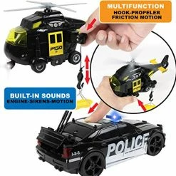 Best deal ✔️ Police Car Toy With Rescue Helicopter Toys For Boys | Emergency Vehicles Toy Set Friction Powered With Realistic Lights And Sounds 🥰 -Vehicles Online Shop 51HeD4AAOHL