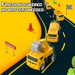 Deals 🎁 Construction Toys For 3 4 5 6 Year Old Boys, Transform Robot Kids Toys, Friction Powered Toy Trucks Vehicles Toddler Toys Cars Gifts For Boys Kids Aged 3+ (Set Of 4) Yellow 👏 -Vehicles Online Shop 51HkFsvpuML