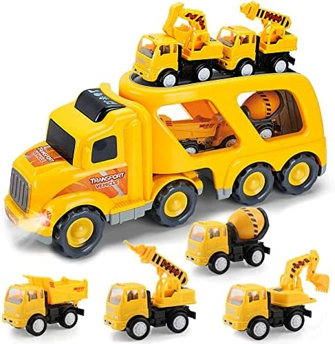 Best Sale ๐ Construction Truck Toys For 3 Years Old Boys Kids Toddlers, Vehicles Toy Set With Light And Sound, Large Transport Cargo Truck, Small Excavator, Crane, Mixer, Dumper Truck 5 In 1 Playset ๐คฉ 8 Best Sale ๐ Construction Truck Toys For 3 Years Old Boys Kids Toddlers, Vehicles Toy Set With Light And Sound, Large Transport Cargo Truck, Small Excavator, Crane, Mixer, Dumper Truck 5 In 1 Playset ๐คฉ - Image 6