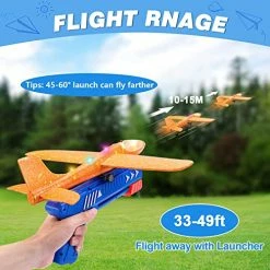 Discount 🎉 3 Pack Airplane Launcher Toy, 12.6" Foam Glider Led Plane, 2 Flight Mode Catapult Plane Boy Toys For Kids Outdoor Sport Flying Toys Gifts For 4 5 6 7 8 9 10 12 Year Old Boys Girl 🥰 -Vehicles Online Shop 51Hyna9psHL