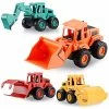 Budget 👍 Construction Toys For 3 Years Old Boys 👧 Girls Toddlers Kids, Friction Powered Construction Truck Toys Vehicles Sand Toys Trucks With Excavator, Bulldozer, Road Roller (Colorful 4 Pack) ✨