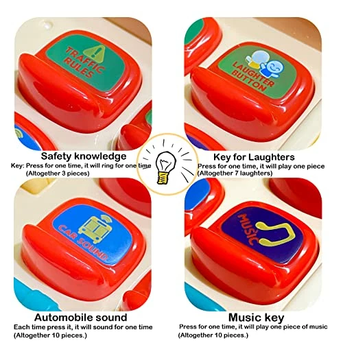 Outlet 😉 School Bus Toy With Sound And Light, Simulation Steering Wheel Gear Toy, Toddlers School Bus Toys With Music Education Knowledge Simulation Driving Bus Toys, For 1-3-5 Boys & 👧 Girls 🔔 6 Outlet 😉 School Bus Toy With Sound And Light, Simulation Steering Wheel Gear Toy, Toddlers School Bus Toys With Music Education Knowledge Simulation Driving Bus Toys, For 1-3-5 Boys & 👧 Girls 🔔 - Image 4