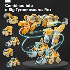 Brand new 🥰 Hahaland Toys For 5+ Year Old Boys - Take Apart Dinosaur Kids Toys Construction Vehicles 5 In 1 Vehicles Transform Into Dinosaur Robot STEM Building Toy For 5 6 7 8 Year Old Boys Educational 🥳 Birthday Gift Ide ⌛ -Vehicles Online Shop 51JvDmiUxKL