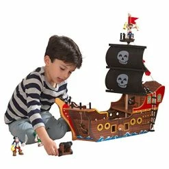 Best reviews of π Adventure Boundβ’: Wooden Pirate Ship Play Set With Lights And Sounds, Pirate Figures, 8 Pieces Included, Gift For Ages 3+ β€οΈ