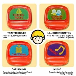 Budget 🔥 I-Tech School Bus Toy With Sound Light For Kids, Simulation Steering Wheel Gear Driving Yellow School Bus Education Knowledge Gift For Preschool Toddler Boys 👧 Girls Age 3-8 ✨ -Vehicles Online Shop 51KeeP1SADL