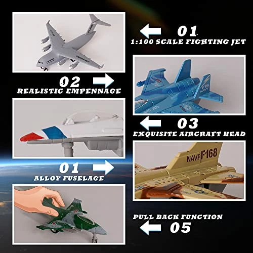 Buy β Pull Back Airplane Toys 5 Pack Military Fighter Jet Toys Set, Diecast Metal Jet Plane Toys For Boys, Air Force Bomber Aircraft Gift For Children Kids π§ Girls 3 Years Party Favors β 4 Buy β Pull Back Airplane Toys 5 Pack Military Fighter Jet Toys Set, Diecast Metal Jet Plane Toys For Boys, Air Force Bomber Aircraft Gift For Children Kids π§ Girls 3 Years Party Favors β - Image 3