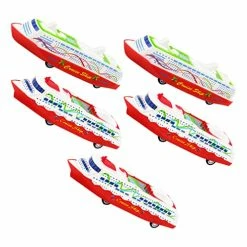 Cheap 🎉 5Pcs Plastic Cruise Ship Model Toys, Cruise Ship Boat Plastic Ship Models Toys Collection Ornaments Toys Kids Educational Toy (Random Style) 😀