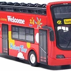 Cheap 😉 City Bus Sightseeing Double Decker Bus Model Open Top Pull Back Toy Die Cast Pull Back Vehicles Mini Model Car Lights And Music (Red) 🎉 -Vehicles Online Shop 51LWJm82GNL. AC