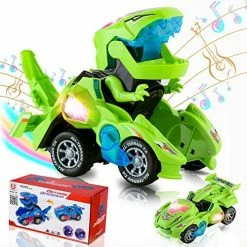 Deals 🤩 Transforming Dinosaur Car Toys, Transforming Dinosaur LED Car With Light And Music, 2 In 1 Automatic Dinosaur Transform Car Toy, Dinosaur Transformer Toy For Kids (Blue) Blue-1 🥰 -Vehicles Online Shop 51LZGacx9KL. AC