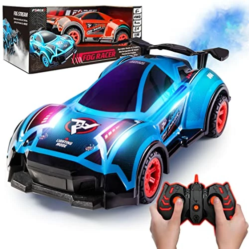 Cheapest 🎁 Fog Racer Remote Control Car For Kids- Fast RC Car High Speed LED Light Race Car Toy With Fog Mist, 2 Car Shells, 5 LED Modes, 2.4 GHZ Remote, Rechargeable Toy Car For Boys And 👧 Girls (Red/Blue) 💯 3 Cheapest 🎁 Fog Racer Remote Control Car For Kids- Fast RC Car High Speed LED Light Race Car Toy With Fog Mist, 2 Car Shells, 5 LED Modes, 2.4 GHZ Remote, Rechargeable Toy Car For Boys And 👧 Girls (Red/Blue) 💯