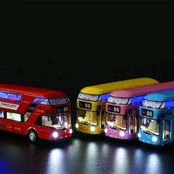 Best Pirce 🌟 Pull Back City Bus 7" London Double Decker Bus Routemaster City Tourist Closed Top Diecast With Lights Sounds And Openable Doors, 1/50 Scale Double Decker Bus Model 💯 -Vehicles Online Shop 51MATmtyY4L