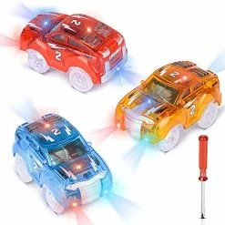 Wholesale ⌛ Tracks Cars Replacement Only, Light Up Toy Cars For Tracks Compatible With Most Car Tracks Accessories With 2 LED Flashing Lights For Most Race Car Tracks For Kids Boys And 👧 Girls (3 Pack) 3 Pack, Off Road Car 🥰 -Vehicles Online Shop 51MtlbWgknL. AC