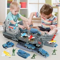 Discount ❤️ Aruemp 33 PCs Aircraft Carrier Playset, 16 Inch Aircraft Carrier Toy With Die-cast Military Vehicles, Jets, Soldier Men And Accessories, Battleship Toys For Boys ✨ -Vehicles Online Shop 51N7ieDBApL