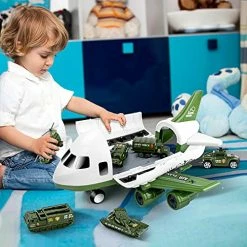 Hot Sale ⌛ Airplane Toys Set, Transport Cargo Airplane And 6PCS Mini Army Vehicles, Military Vehicle Play Set 🥳 Birthday Gift For Kids Toddlers Boys 3 4 5 6 Years Old 🔥 -Vehicles Online Shop 51NRQ24ID2S