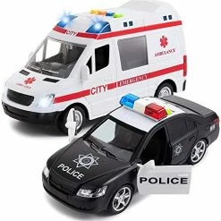 New 👍 Police & Ambulance Car Set For Boys & 👧 Girls Friction Powered , With Lights And Sirens 🎉 -Vehicles Online Shop 51P2U6rwPmL. AC