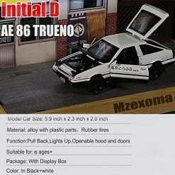 Budget 💯 Initial D Toyota Trueno AE86 Alloy Diecast Car Model, Sports Car Toys For Kids And Adults ,Pull Back Vehicles Toy Cars (Black-Type A) Black-type A (with Basement,headlights On) 🥰 -Vehicles Online Shop 51PEajC33SL
