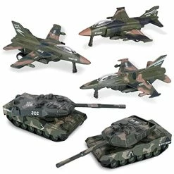 New ✨ Diecast Fighter Jets Toy, Pull Back Army Toys Vehicles Includes Tank Toys, Bomber And Toy Jets, Camouflage Air Force Military Vehicle Airplanes Playset For Kids Boys 👧 Girls 😍