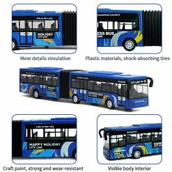 Best Pirce 😀 City Bus Toy For Kids, Die Cast Alloy Pull Back Vehicles, Metro Articulated Electric Bus With Sounds And Lights, Model Cars Toys Educational Gift For Kids Boys 👧 Girls Ages 3+ Blu 👏 -Vehicles Online Shop 51Q7lXSpfoL