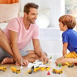 Flash Sale 👏 Airplane Toy With Construction Toy Cars Set, Transport Cargo Airplane With Lights And Sounds, 6 Mini Car Toys & 11 Road Signs, Toy Airplane Gifts For 3 4 5 6+ Years Old Kids Boys And 👧 Girls 🥰 -Vehicles Online Shop 51QUcsKQLSL