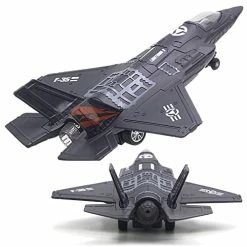 Hot Sale ⭐ Fighter Jet Military Plane Model F-35 Aircraft Army Air Force Diecast Metal Pull Back Bomber Attack Plane With Lights And Sounds For Kids Or Commemorate Collection 💯