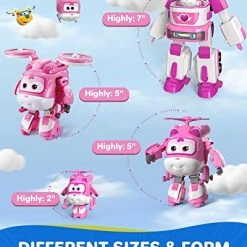 Discount ✔️ 5" Transforming Supercharged Dizzy Airplane Toys, Action Figure Plane To Robot, Suitable For 3 4 5 Years Old Kids, Fun Flying Toy Plane For Preschool Boys And Grls, 🎂 Birthday Gifts, Pink 🥰 -Vehicles Online Shop 51RT4hdKrAL